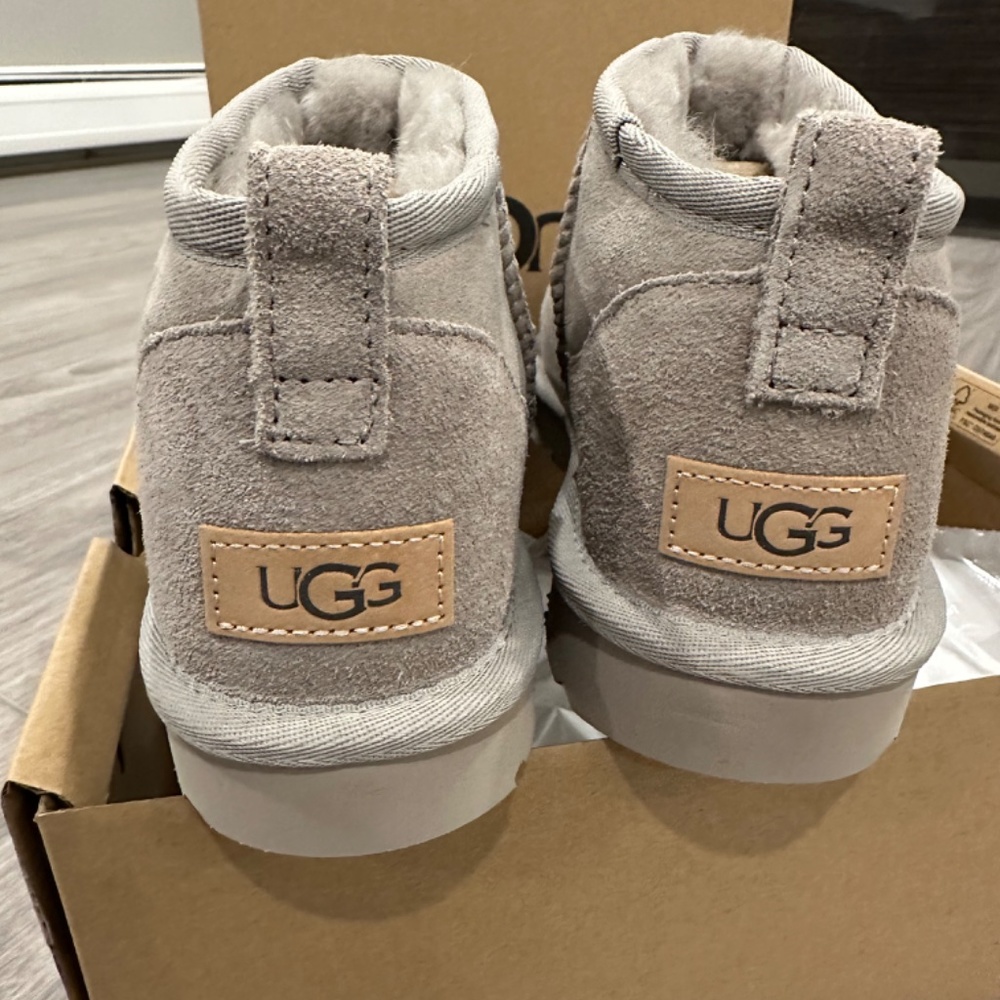 Brand new UGG Ultra mini Goat grey boot womens size 7, 8 & 9